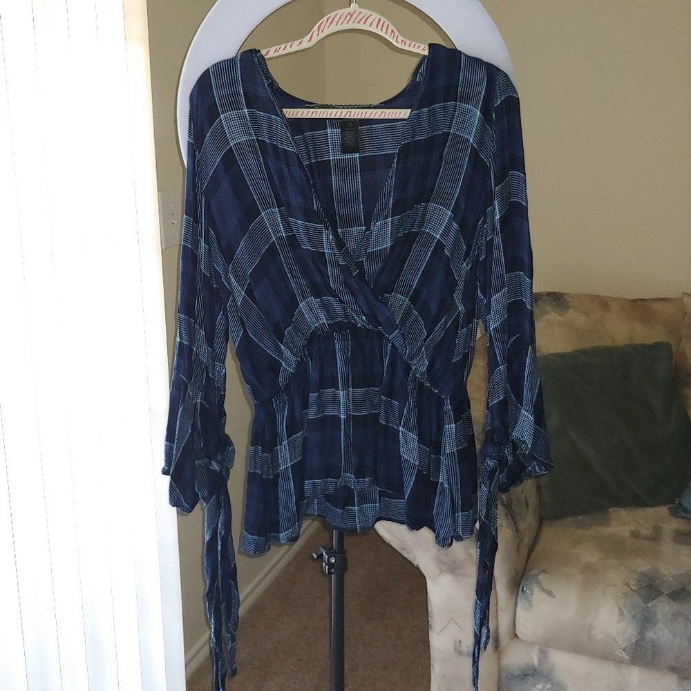 FTF Courtney Plaid Peplum Top